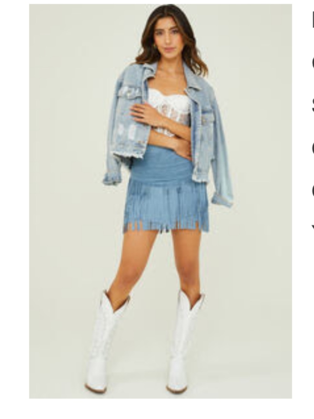Altered State Fringed Suede Mini Skirt - Blue M NWT